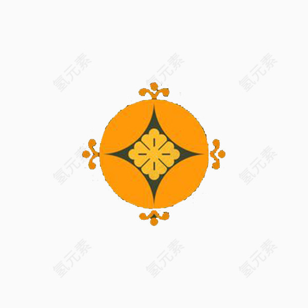 圆形日式花纹