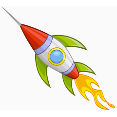 矢量儿童画插画外星火箭