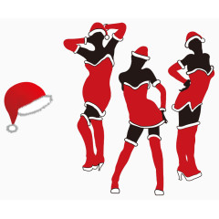 矢量圣诞美女扁平