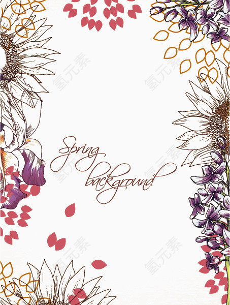手绘花卉背景
