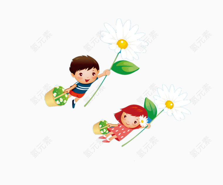 迎风飞舞的小朋友