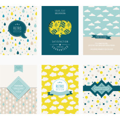 矢量云朵雨滴宣传单