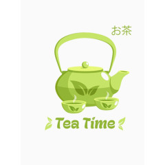 茶壶日式矢量图