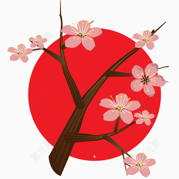 矢量日本樱花