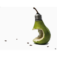 梨子形状的创意灯泡