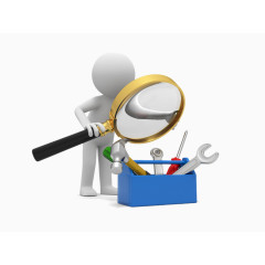 小人拿着放大镜