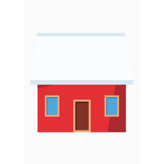 圣诞房子礼物装饰矢量扁平