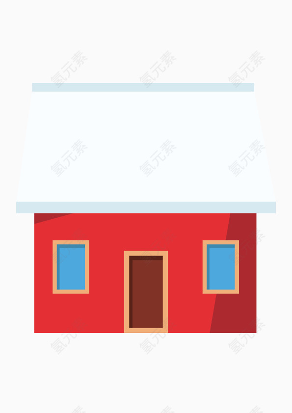 圣诞房子礼物装饰矢量扁平