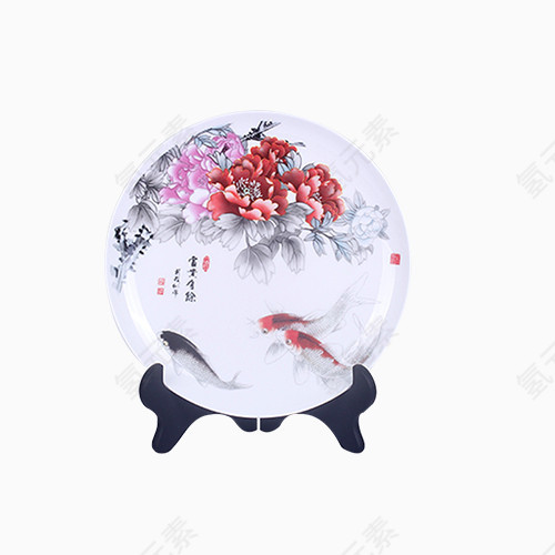 白色水墨盘