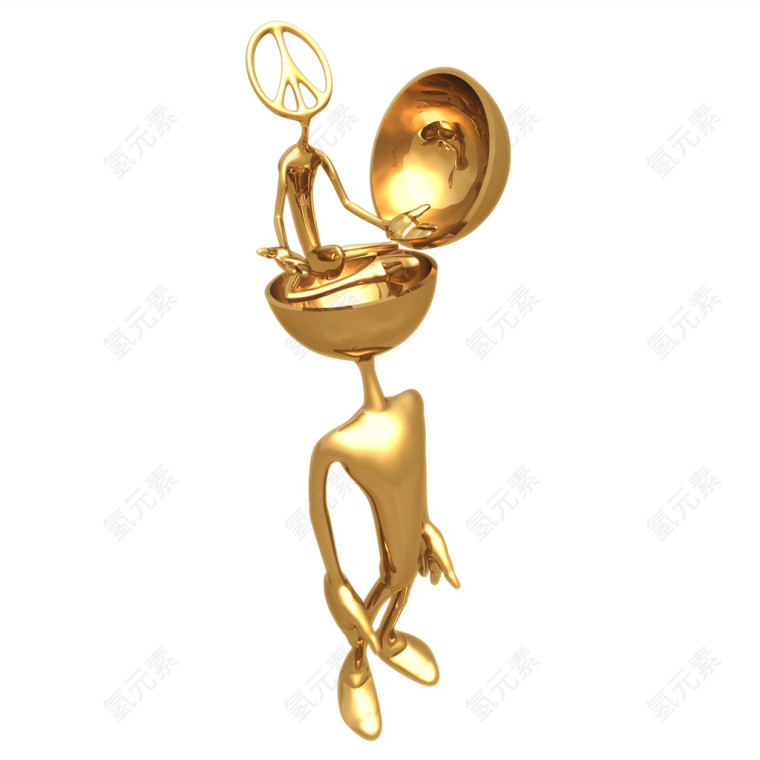 超清晰3D小金人