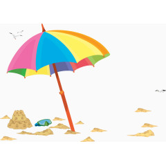 矢量手绘遮阳伞