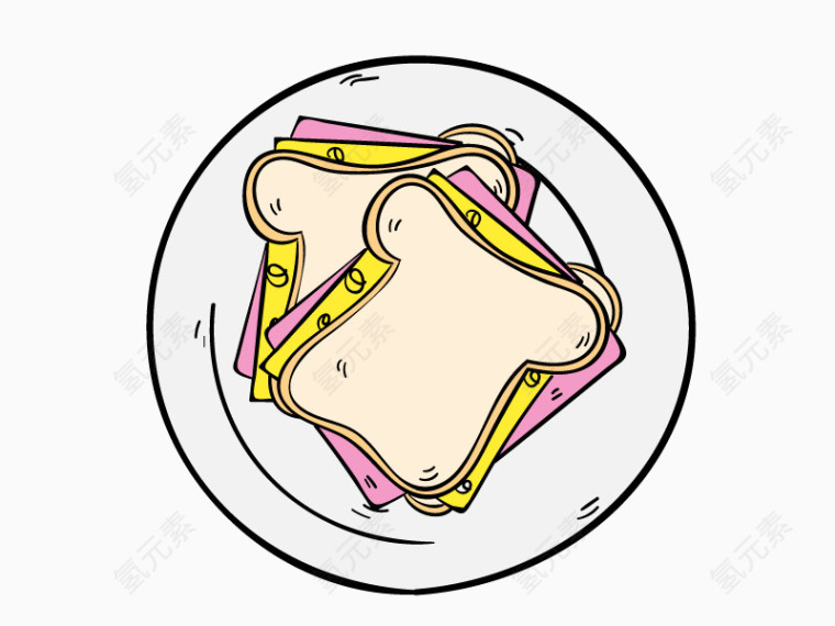 面包早餐好吃矢量盖饭素材