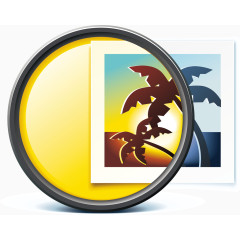 照片放大镜风景元素