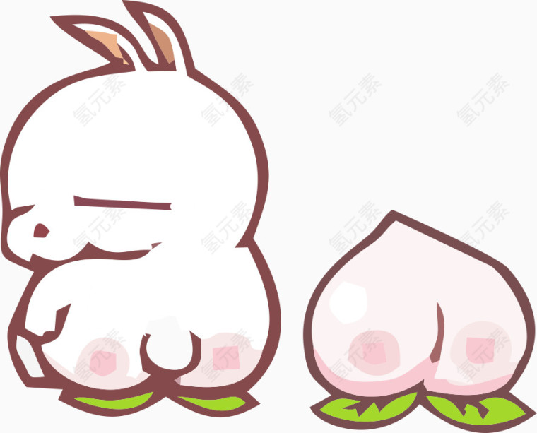 小兔与桃