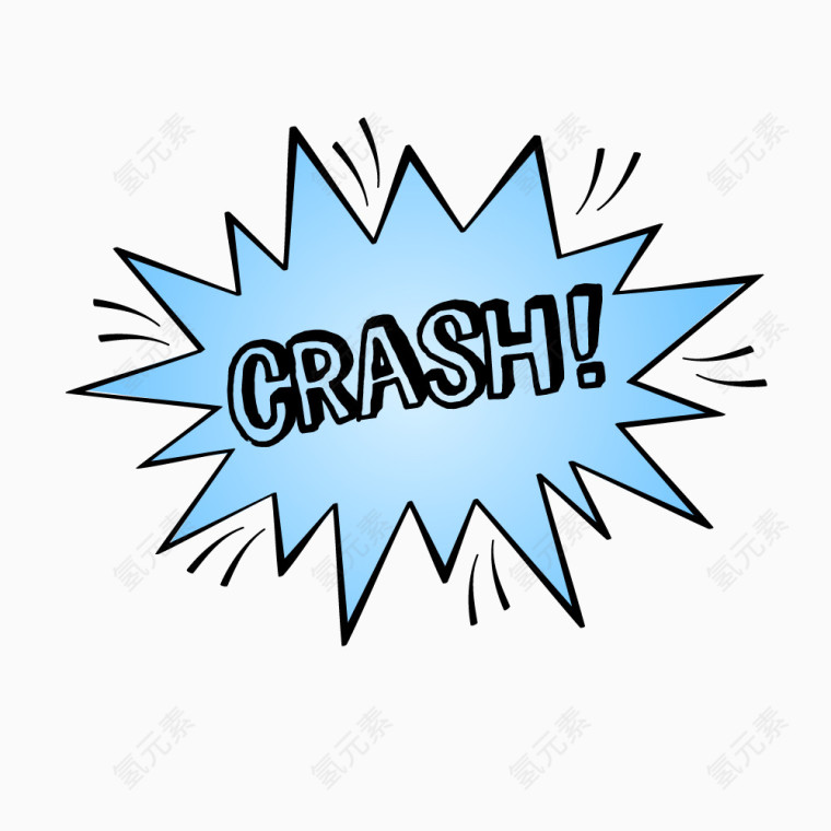 蓝色黑色插画风文字警示框