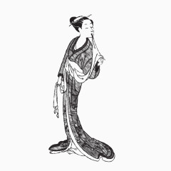 古代浮世绘日本风格人物