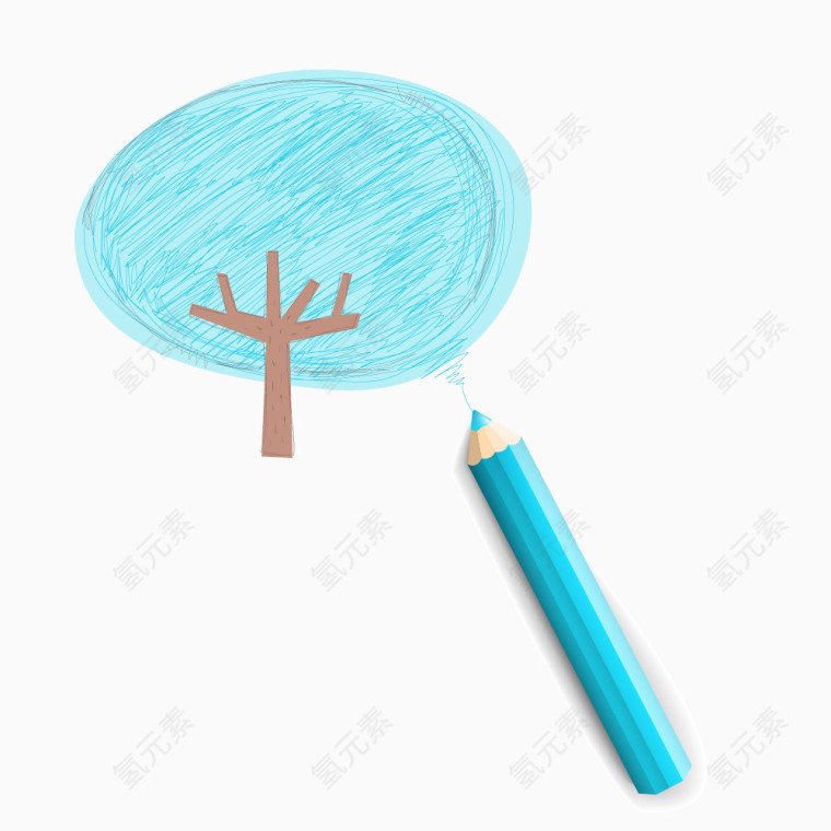 矢量手绘儿童树形信息框