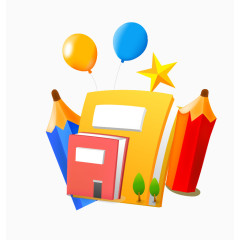 卡通学生学习素材