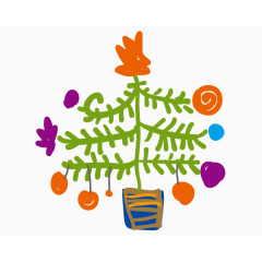 矢量手绘雪花小花三朵