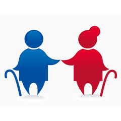 矢量简约创意图案老人健康图标