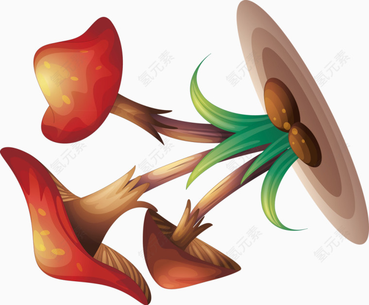 蘑菇装饰矢量设计