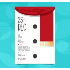 圣诞晚会海报与红围巾