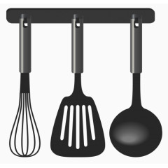 手绘厨房工具勺铲架