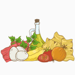 矢量图植物油番茄