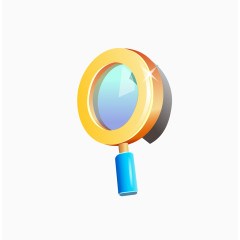 卡通黄色的放大镜
