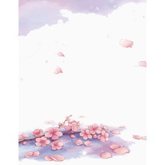 唯美落花意境素材