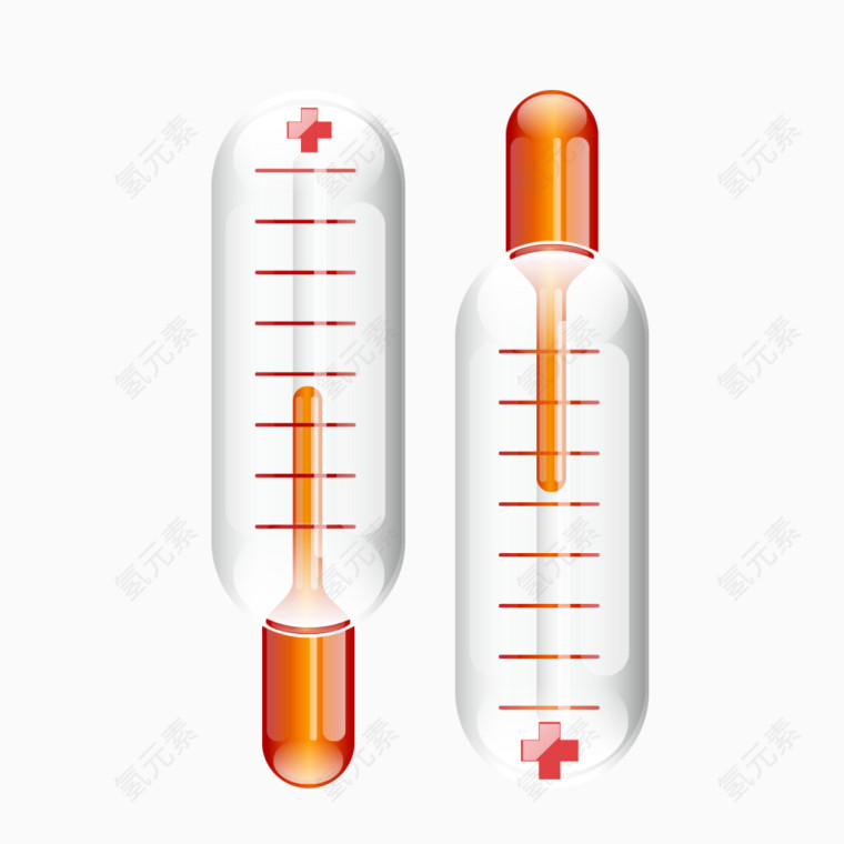 白色透明医院温度计