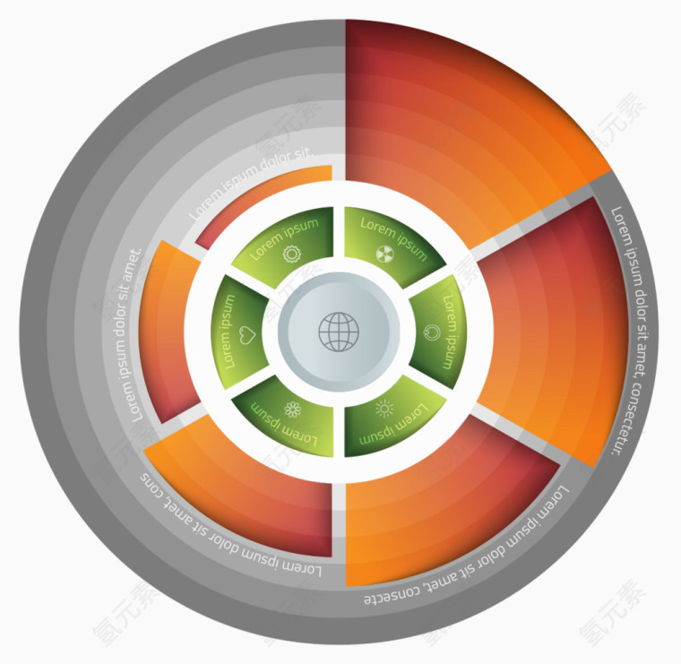 循环渐变素材矢量
