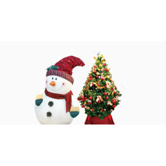 元旦圣诞雪人圣诞树