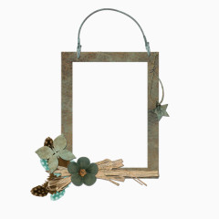 挂着的木质边框相框