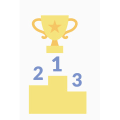 矢量黄色卡通冠军奖杯