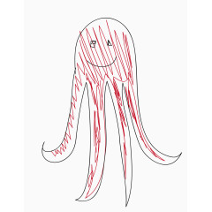 矢量彩绘章鱼素材