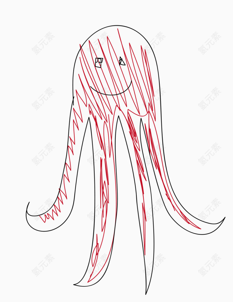 矢量彩绘章鱼素材