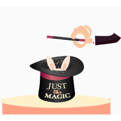 矢量手绘魔术表演