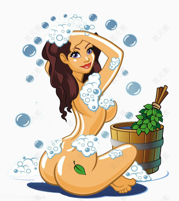 正在洗澡的美女高清免扣素材