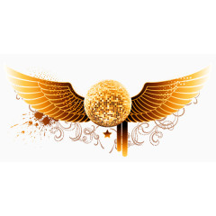 翅膀地球花纹水墨