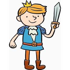 彩绘童话人物元素矢量图