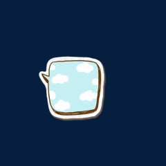 蓝底白云对话气泡