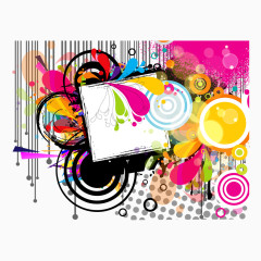 缤纷色彩墨迹圆圈背景矢量素材