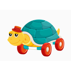 矢量卡通玩具乌龟汽车素材