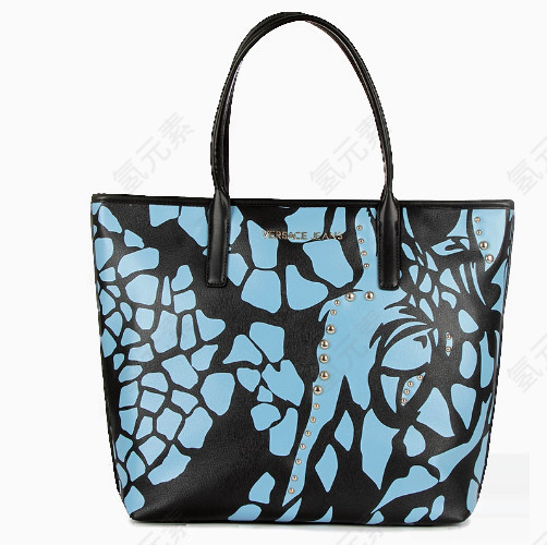 蓝黑色铆钉女士单肩手提包 Y1610105