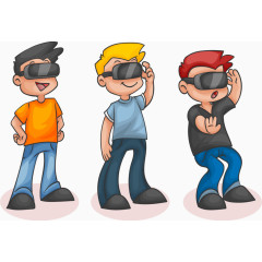 玩虚拟体验的男孩 儿童vr