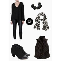 黑色系秋冬女装搭配图
