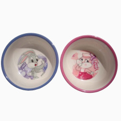 儿童卡通碗俯视摄影图