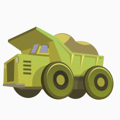 绿色质感扁平工程车