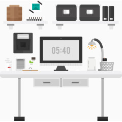 矢量简洁办公桌